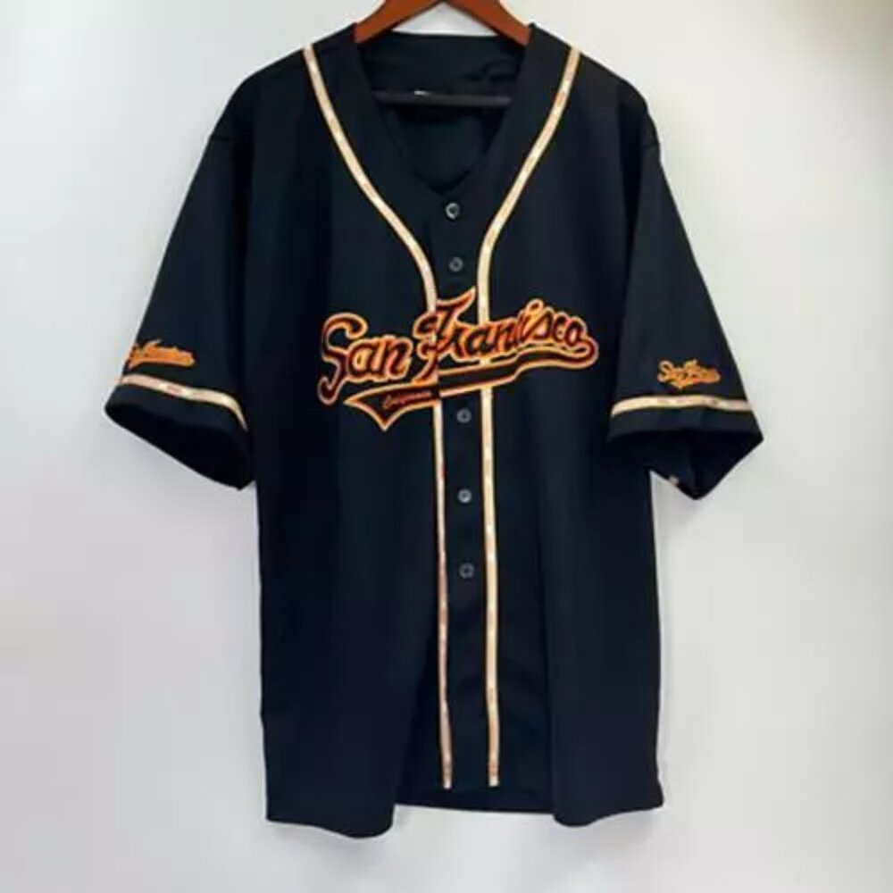 San Francisco Giants Gogo Men Jersey Baseball Black Orange Embroidered XL - Picture 4 of 10